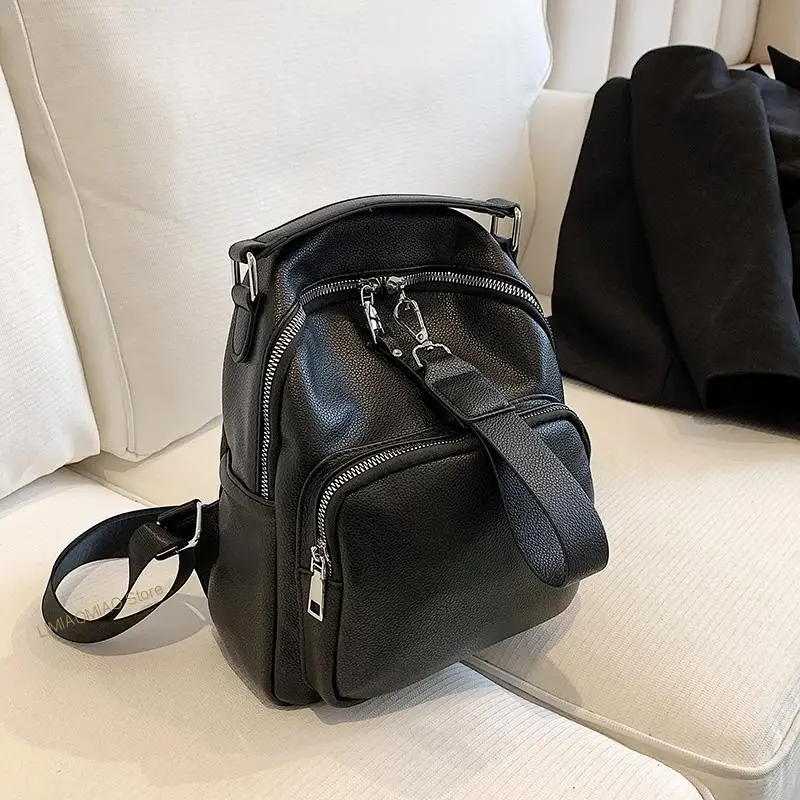 

2022 Designer Soft Leather Backpacks Sac A Dos Casual Luxury Fashion High Quality Backpack for Teenage Girls Mochila Rucksack