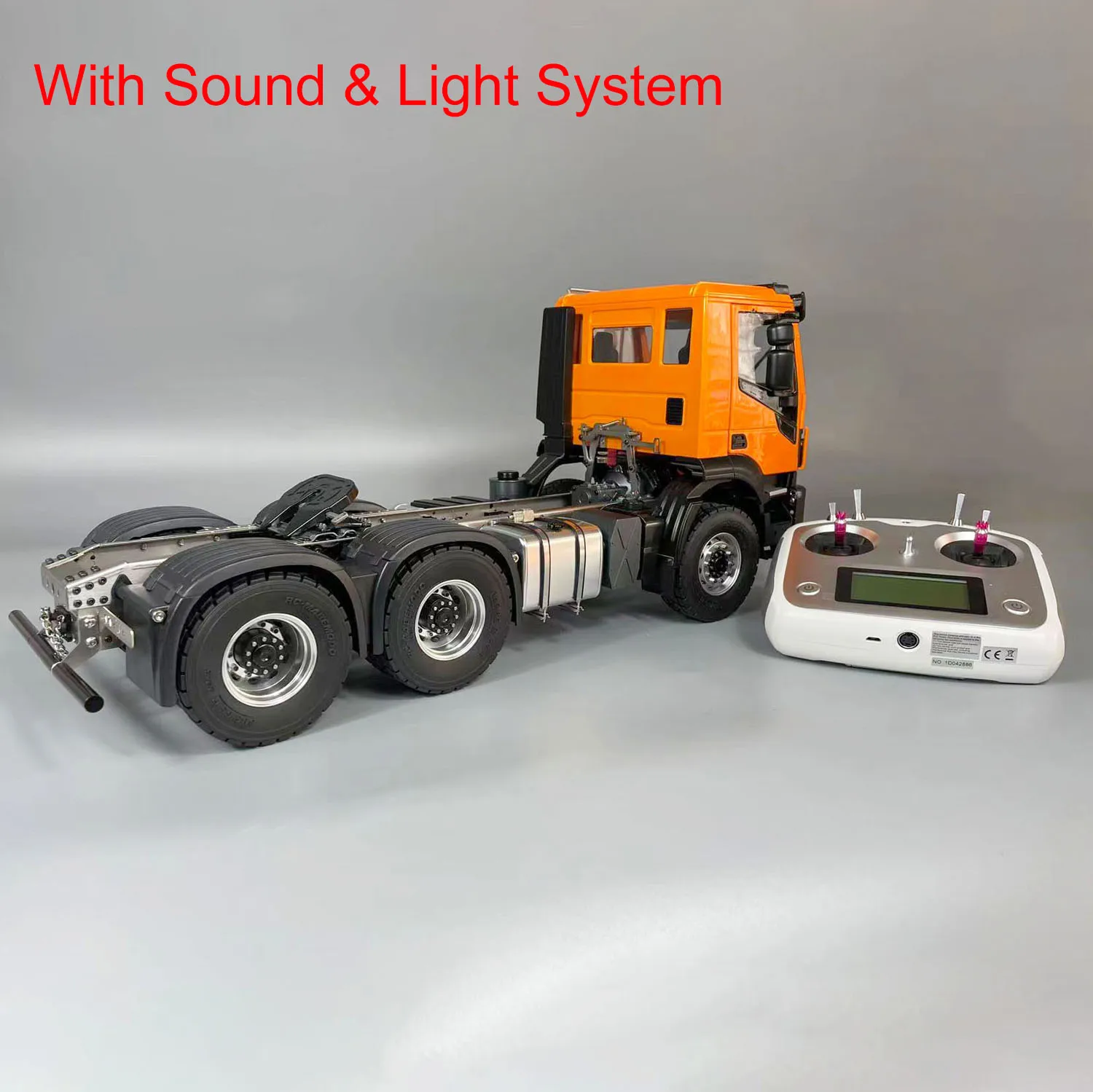 6x4 RC Tractor Truck 1/14 Metal Chassis Remote Control Car Sound Light System 5
