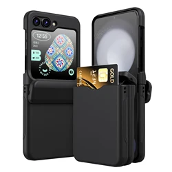 Shockproof Flip Cover Phone Case with Card Insertion and Fall Prevention for Galaxy Z Flip 7 (Black)