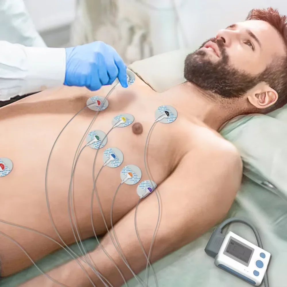 12-Lead Holter Monitor ECG EKG,24 Hours Dynamic ECG EKG Monitoring Detect Arrhythmias With AI Analysis