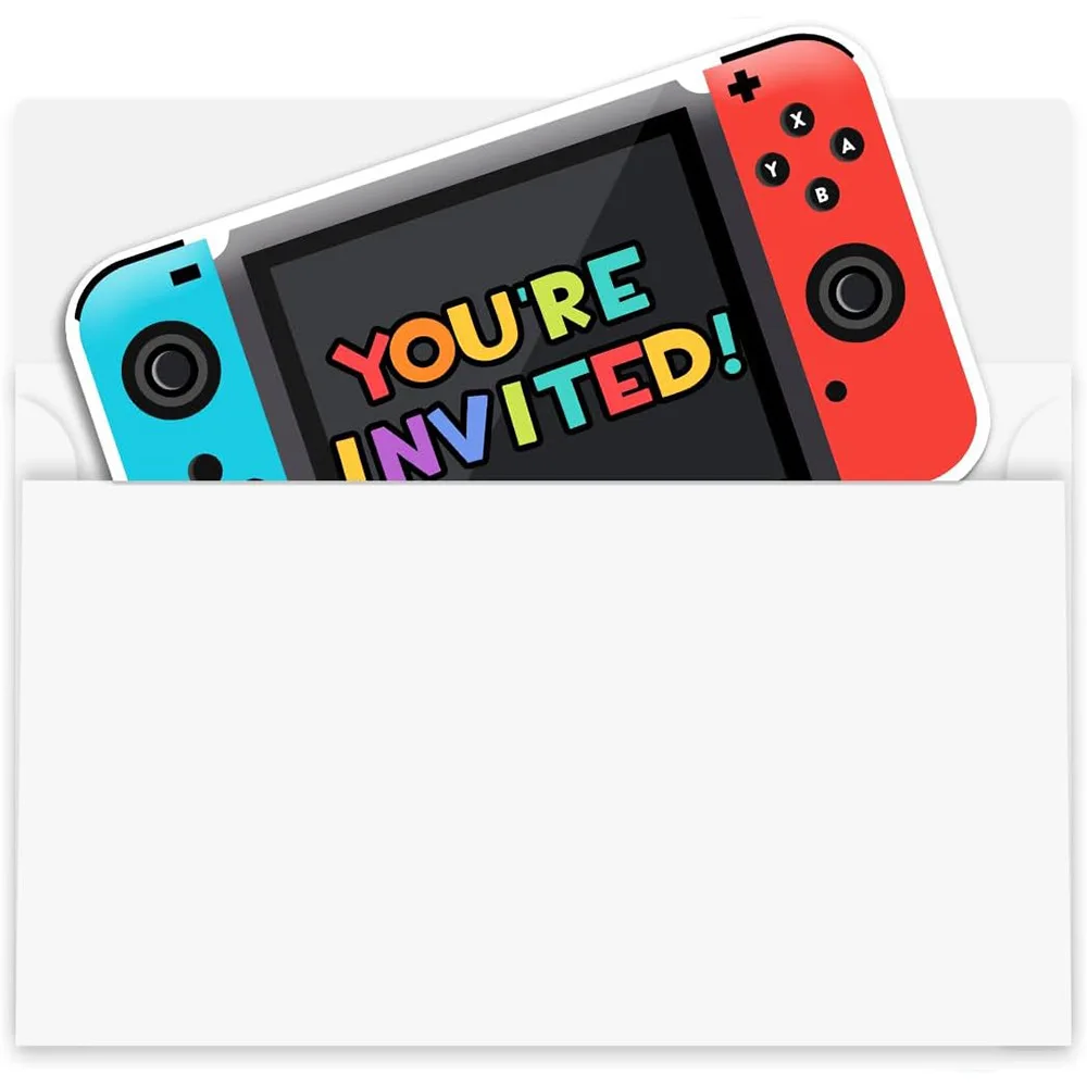 Carte Fortnite ZELAITE Lot De 12 Cartes D'invitation Pour Anniversaire D'enfant Fille Et Garçon - Les Cartes Colorées Sont L'invitation Parfaite Pour La Prochaine Fête De Jeu Anniversaire Fortnite