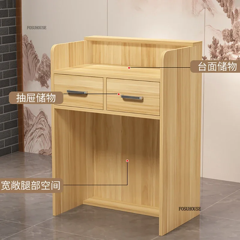 Nordic Mini Reception Desks Office Furniture Small Cashier Desk Simple Hair Salon Beauty Salon Counter Front Desk Bar Table S