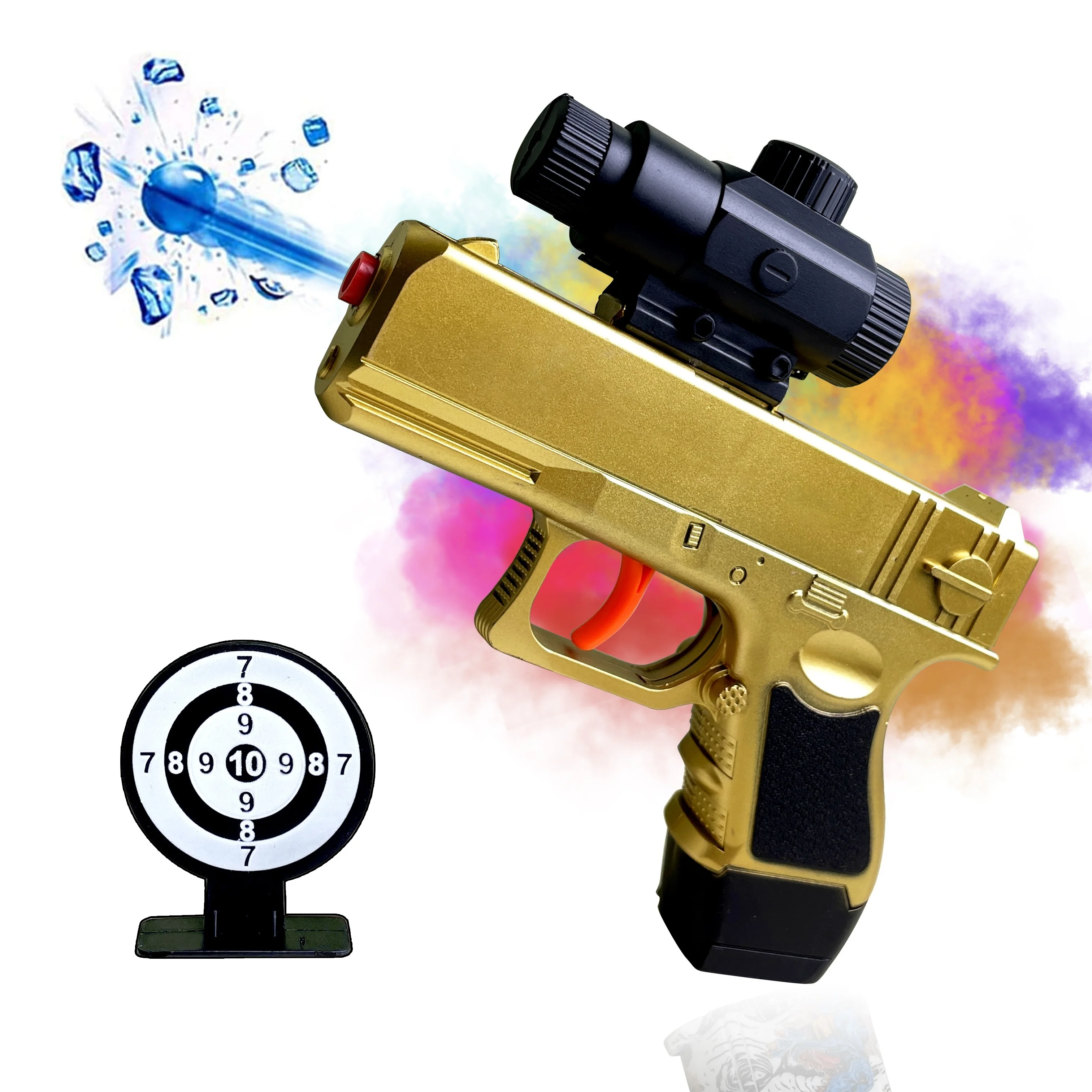 MINI Manual Blaster With Target,Toy Gun Pistol Without Charge,Suitable For 6-7mm Bead&6mm Bbs Ammo,Outdoor Team Shooting Game