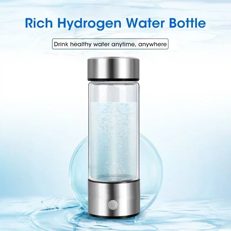 Portable Hydrogen Rich Water Cup USB Rechargeable High Borosilicate Glass Electrolytic Hydrogen Generator Health Cup