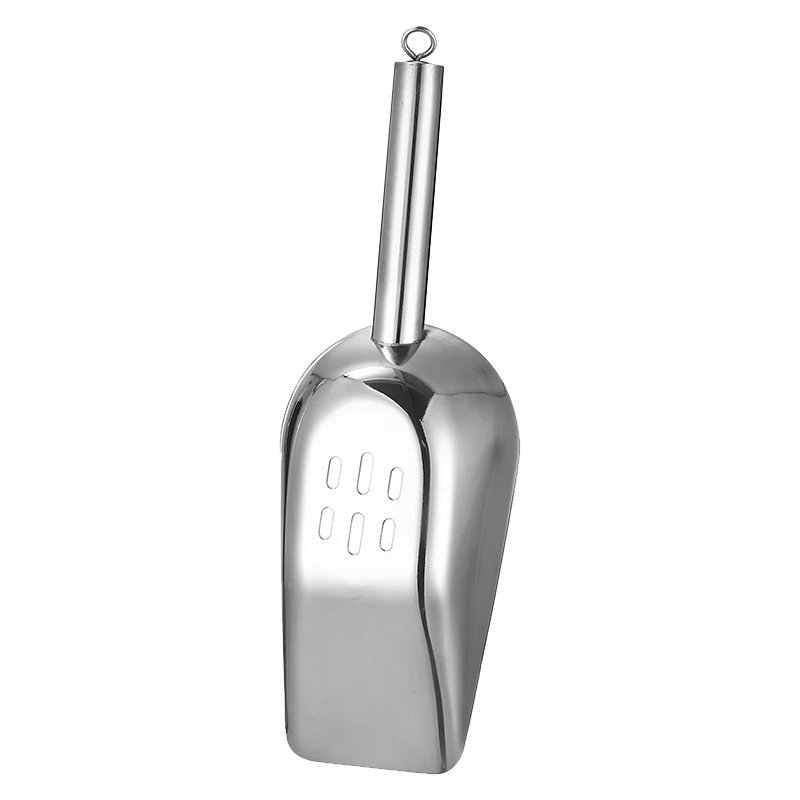 Ice Cube Scoop Ice Shovel Scoop Ice Cream Scoop Stainless Steel Ice Scoop with Drain Holes