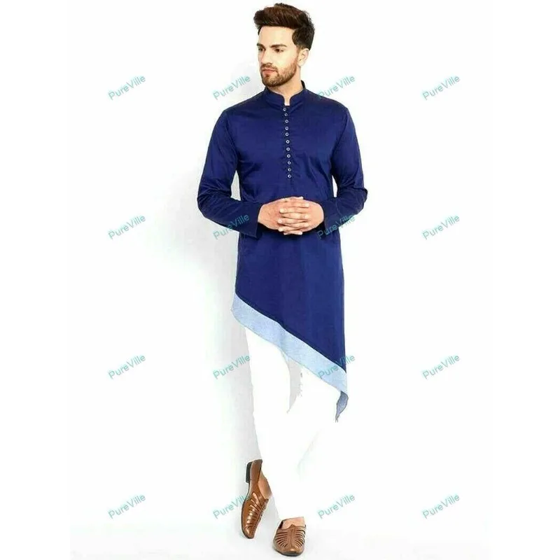 Men's Kurta Cotton Shirt Long Handmade