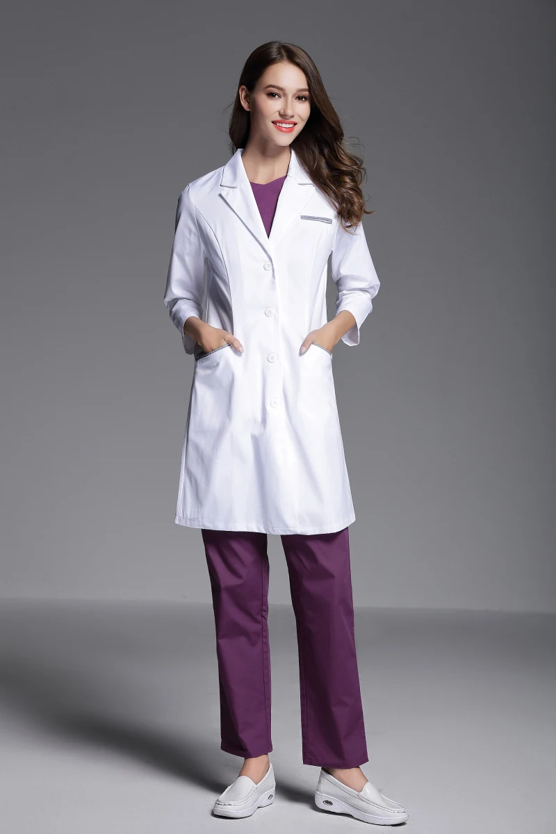 Autumn Women Anti-wrinkle Long Sleeve White Uniform Dental Clinic Lab Test Outcoat Skin Management Workingwear