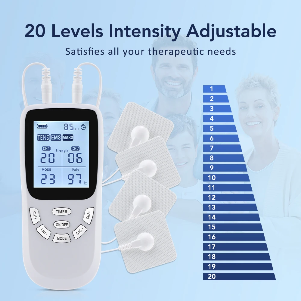 TENS EMS Electric Muscle Stimulator Rechargeable 36 Mode Digital Pluse Acupuncture Physiotherapy Machine Back Neck Body Massager