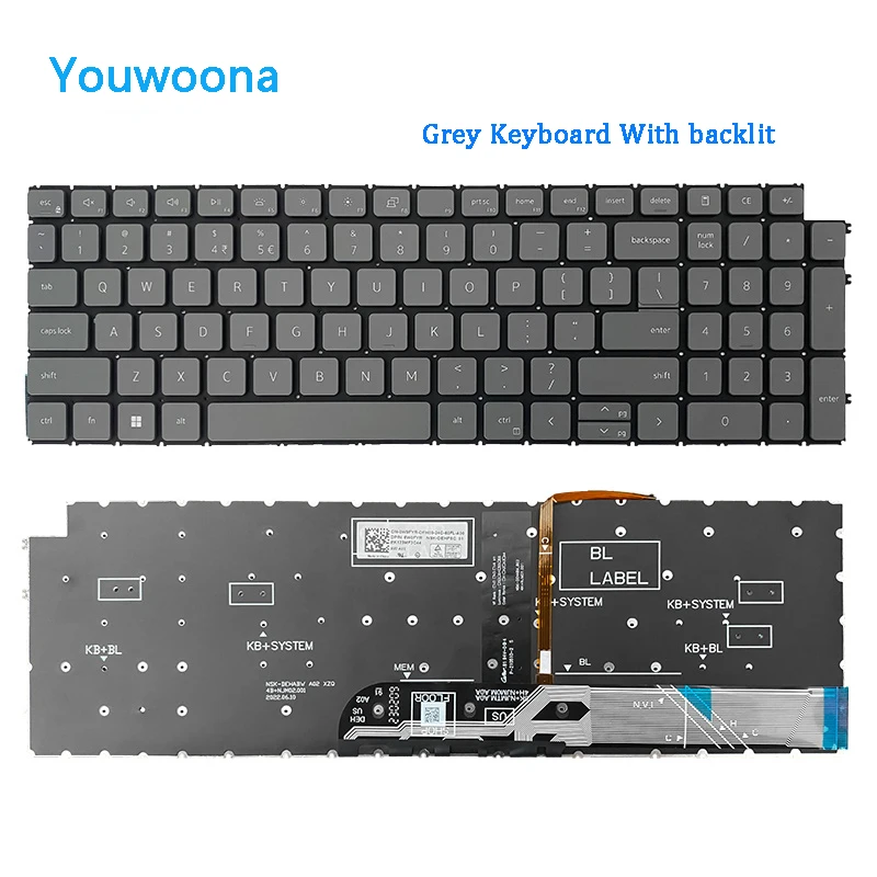 Teclado do Portátil Original para Dell Vostro 15 3510 3515 3520 3525 5510 5515 P106f - Imagem 5