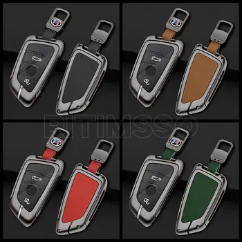 Metallo Chiave Dell'automobile di Cuoio Della Copertura Della Cassa Borsette Fob Per BMW 1 3 5 7 X1 X3 X5 X6 X7 Serie G20 G30 G01 G02 G05 F15 F16 G07 G32 Accessori - Metallo Chiave Dell automobile di Cuoio Della Copertura Della Cassa Borsette Fob Per BMW 1