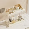 2025Makeup Organizer Glacier-textured Icy-finish Display Shelf Cosmetic Makeup Organizer for Vanity Desktop and Bathroom Storage 2
