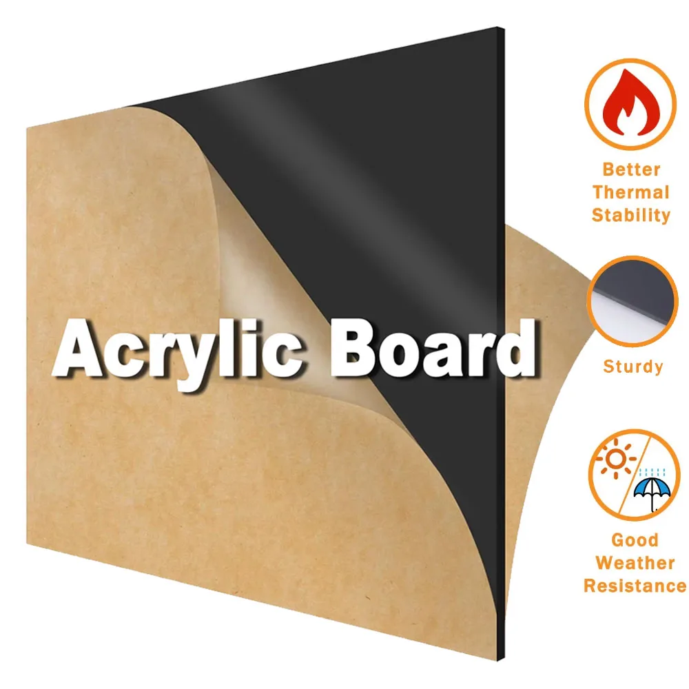 Acrylic Sheet Sheet Black Plexiglass for Laser Engraver Engraving Easy to Cut DIY Materials Plastic 200x200x2mm/300x300 acrylic plate set
