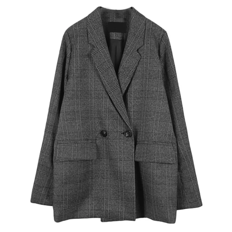Frühling Herbst Neue in Stil Koreanische Casual Westlichen stil Kleidung Vintage Plaid Baumwolle Revers Lektion Slims frauen Blazer mantel – Detail 7