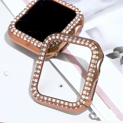 Glamorous Diamond Protector Bling Case for Women - Hard PC Bumper Cover for Smartwatches (Rose gold)