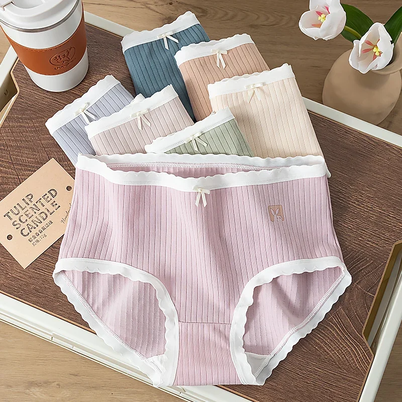 

Women Cotton Underwear Seamless panties Sexy panty Female Breathable comfortable Underpants maiden Mid Waist Lingerie Briefs XL