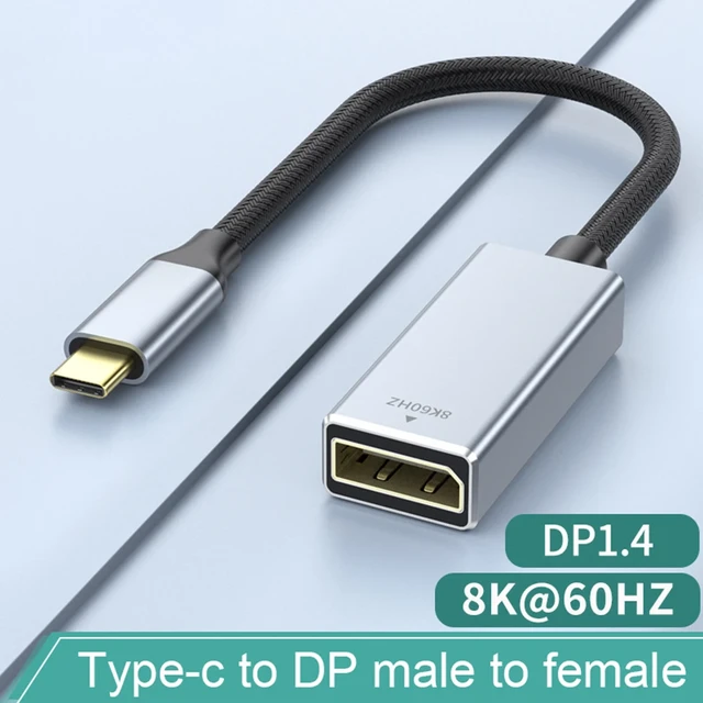 HD Display (8K@60Hz, 4K@144Hz 120Hz, 2K@240Hz) USB C to Displayport 1.4  Cable - China Displayport Cable and Type C to Displayport Cable price