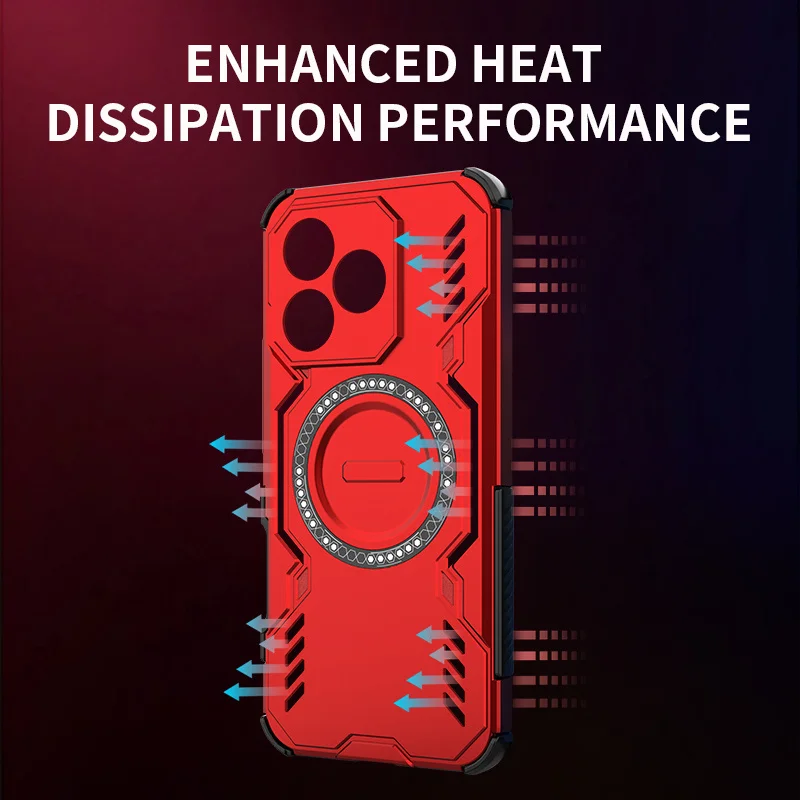 Luxury Lens Protection Heat Dissipation Case with Magnetic Wireless Charging