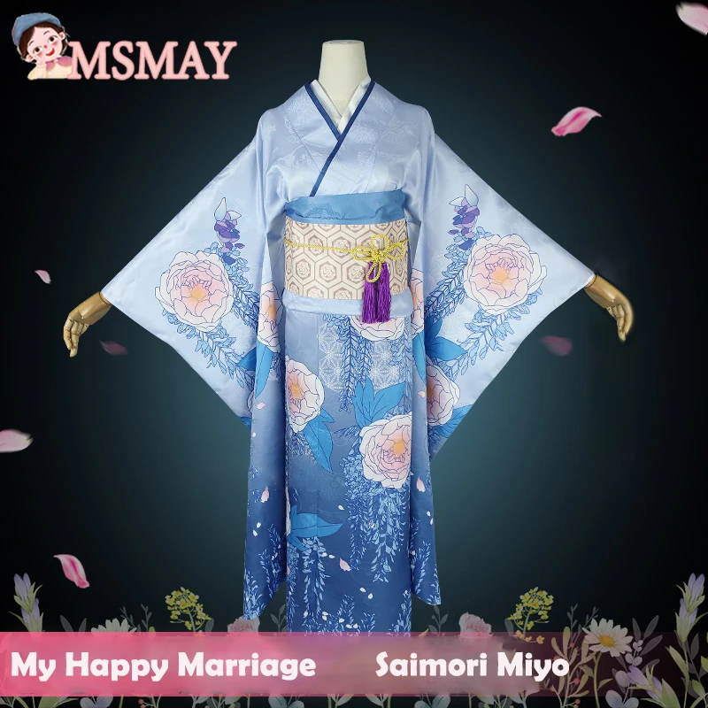 

MsMay Anime My Happy Marriage Saimori Miyo Cosplay Costumes Kimono Pink Dress Outfit Japanese Clothing Halloween Party Uniform