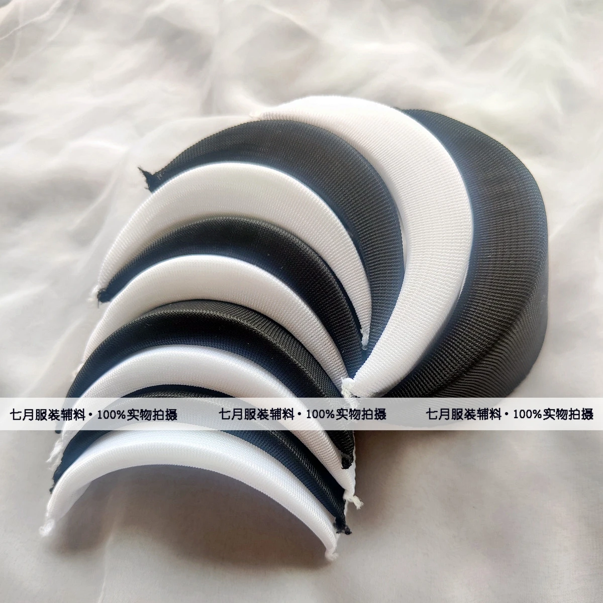 Description Picture 3 of item2pair 4pcs White/Black hard sponge wrapped Shoulder Pads Shoulder Padding for jacket suit coat Clothes Sewing Accessories