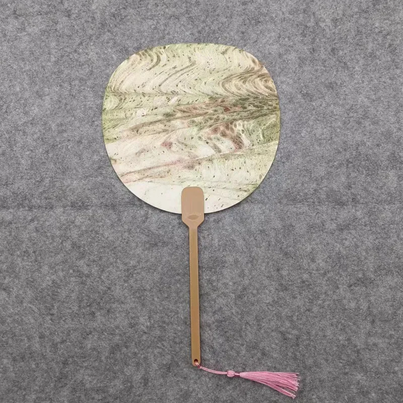 Round Rice Paper Fan for Handmade DIY Paintings and Calligraphy