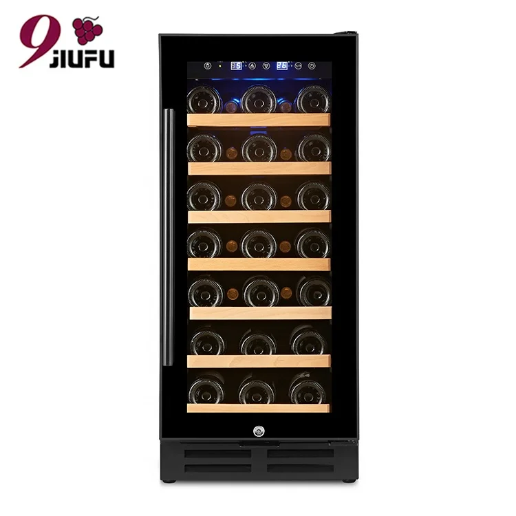 Stainless Steel Thermostatic Wine Cabinet Display Dual Zone Small Wine Cooler Refrigerator