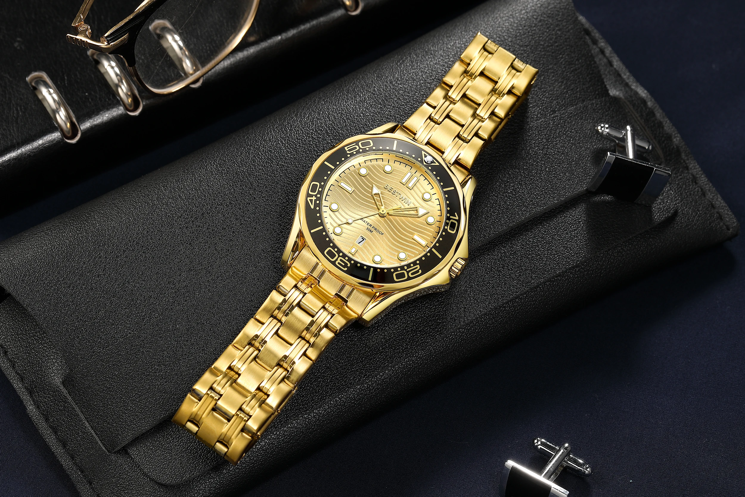 Luxury Men'S Luminous Wristwatch All Stainless Steel Strap Reloj Calendar Men'S Quartz Watch Business Men'S Steel Strap 2023