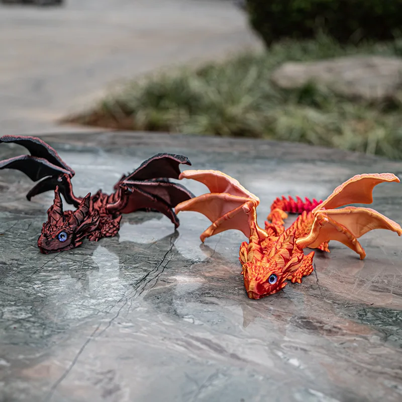 3D Printing Flying Dragon Simulated Craft Ornament Multi-jointed Movable