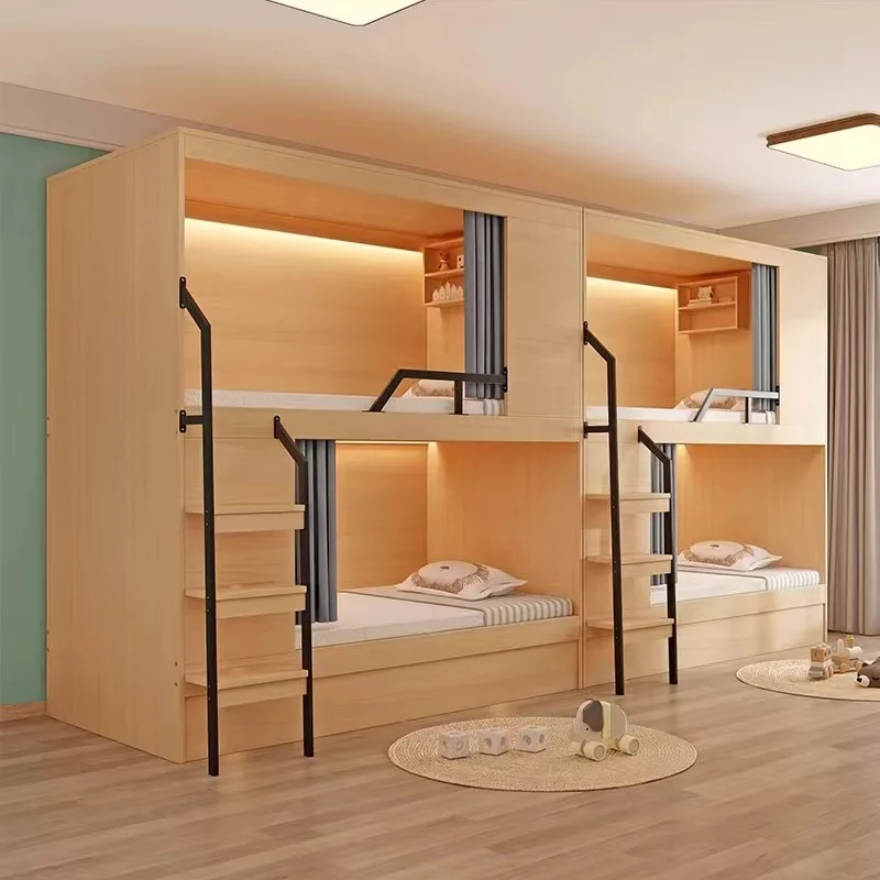 thumbnail image 1 of Cápsula espacial Cama superior e inferior Dormitorio escolar Cama de apartamento Hostel juvenil, 1 of 4
