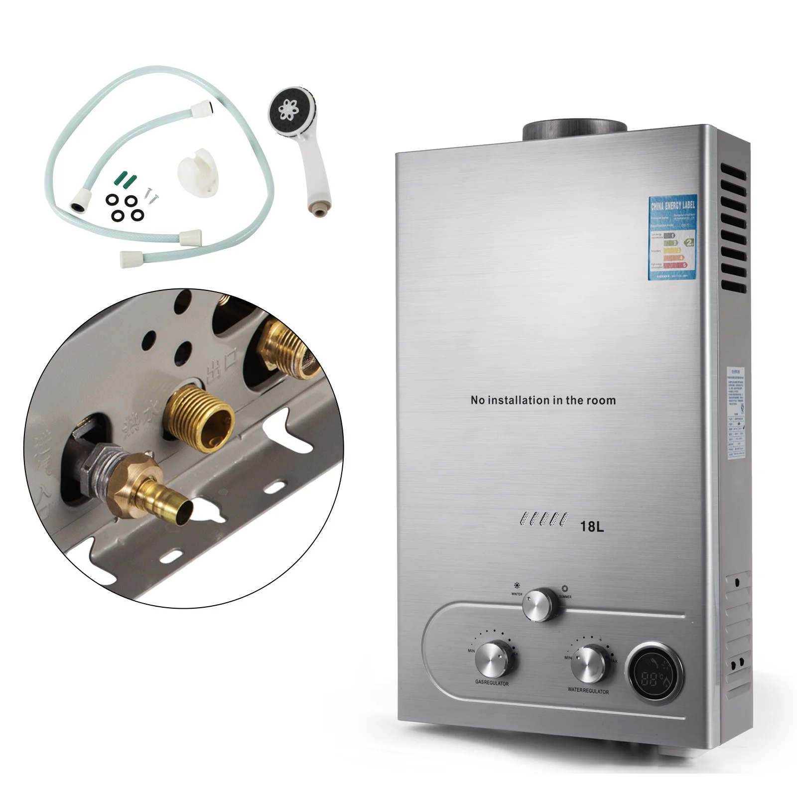 Discount High Quality LPG 18L Gas Water Heaters instant shower water heater tankless gas water heater