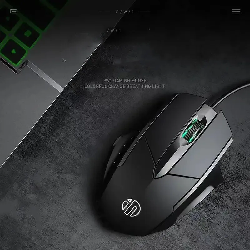Inphic wired gaming mouse macro programming adjust DPI silent office