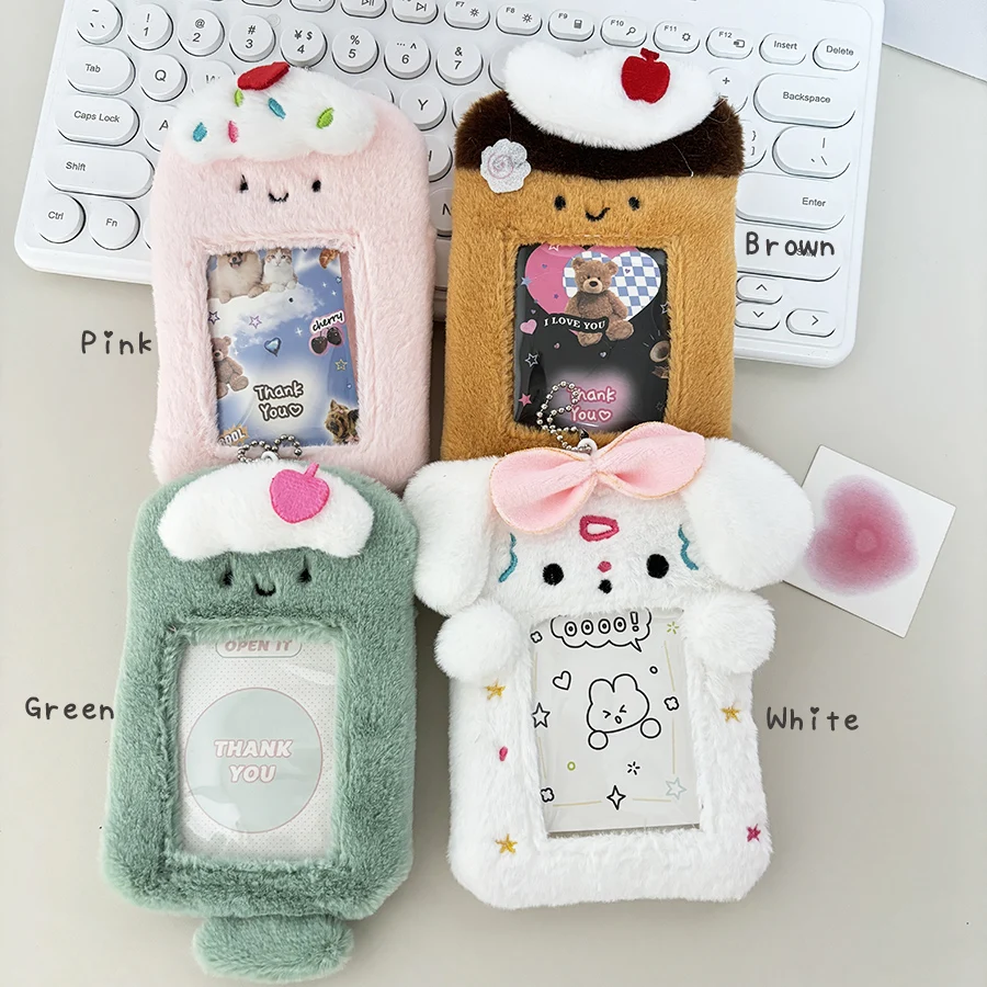 Sharkbang New Arrival 3 Inch Kawaii Plush Kpop Holder Cute Bear Idol/Postcards Storage Card Bag Collect Organizer Bag Pendant 5