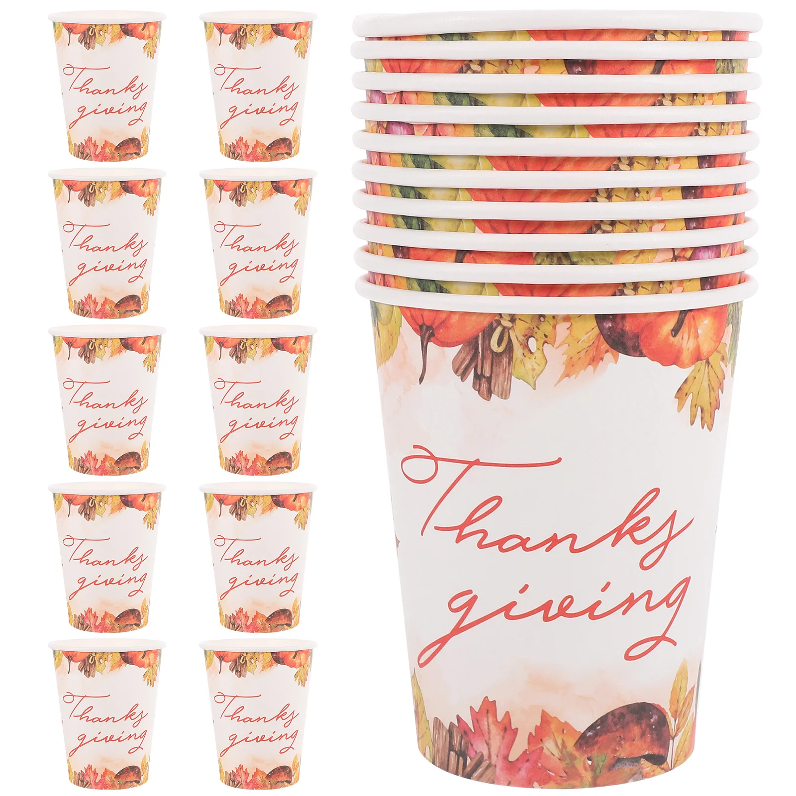 

20pcs Paper Cups Decorative Paper Beverage Cups Picnic Water Cups Thanksgiving Paper Cups