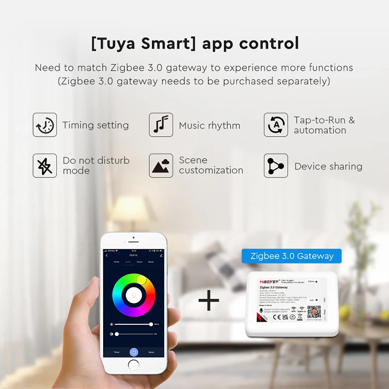 Zigbee 3.0 Miboxer RGB+CCT LED Track Spotlight 30W Tuya APP 2.4G Dual White Spotlight Ceiling Type RF Remote Control 110-240VAC