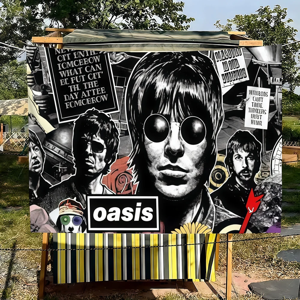 Premium Oasis Rock Band Flag for Indoor & Outdoor Decor