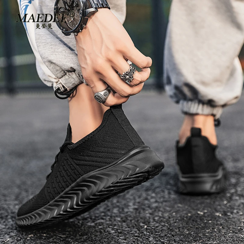 MAEDEF Breathable Men Running Shoes Lightweight Anti-slip Casual Sports Shoes Outdoor Soft Man\'s Sneakers Lace Up Fashion Tennis