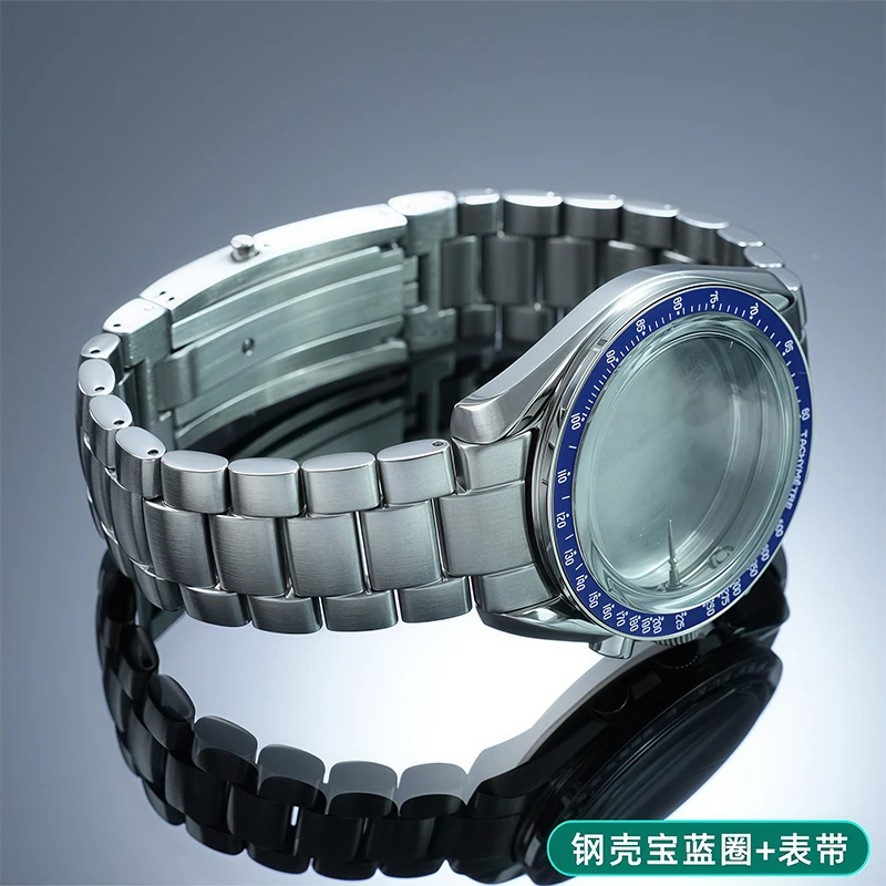 Stainless Steel Moon Watch Case Mod Kit for SWATCH & OMEGA Moonswatch 42mm Dial Metal Case Bracelet Watch Accessories NO Movemen