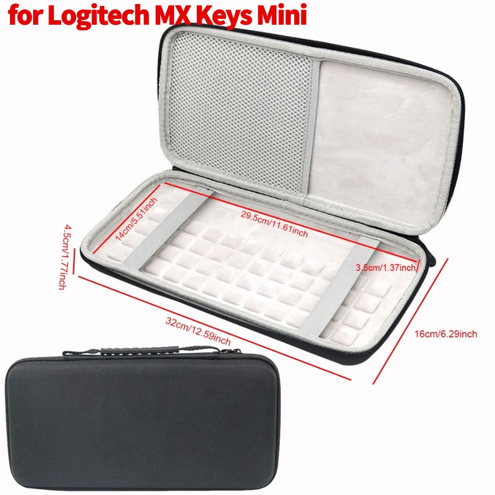 Compact Shockproof EVA Hard Shell Carrying Case for Wireless Keyboard Storage