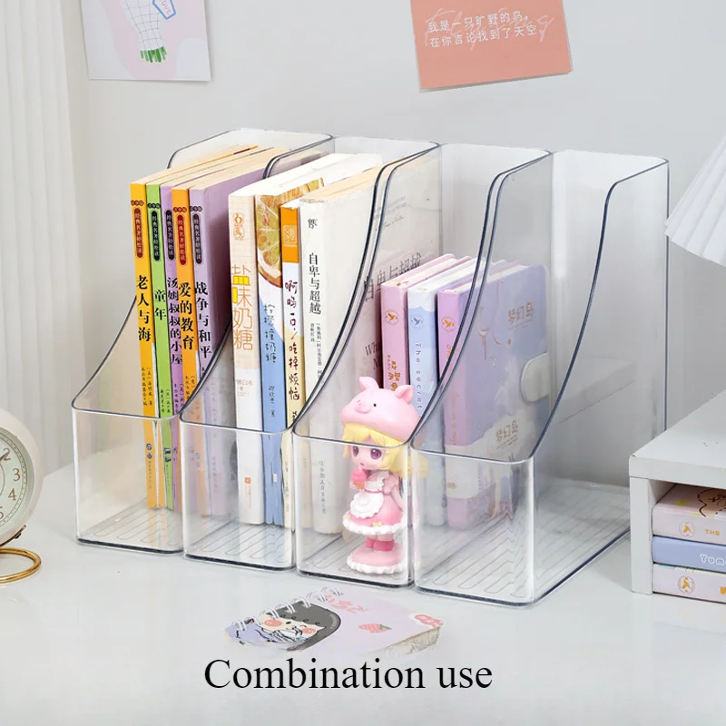 Porte-documents Vertical A4 En Plastique Transparent – Organiseur Bureau Pour Dossiers, Magazines, Rangement Clair