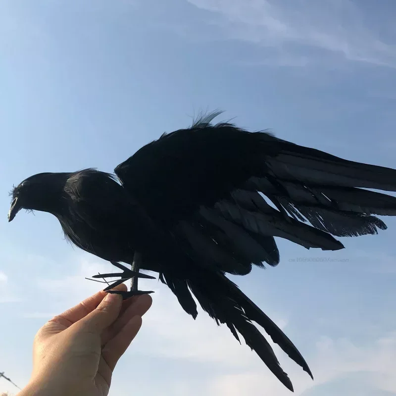 1Pc Simulazione Black Crow Animal Model Artificial Crow Black Bird Raven Prop Horror Spaventoso Decorazioni Di Halloween Forniture Per Feste