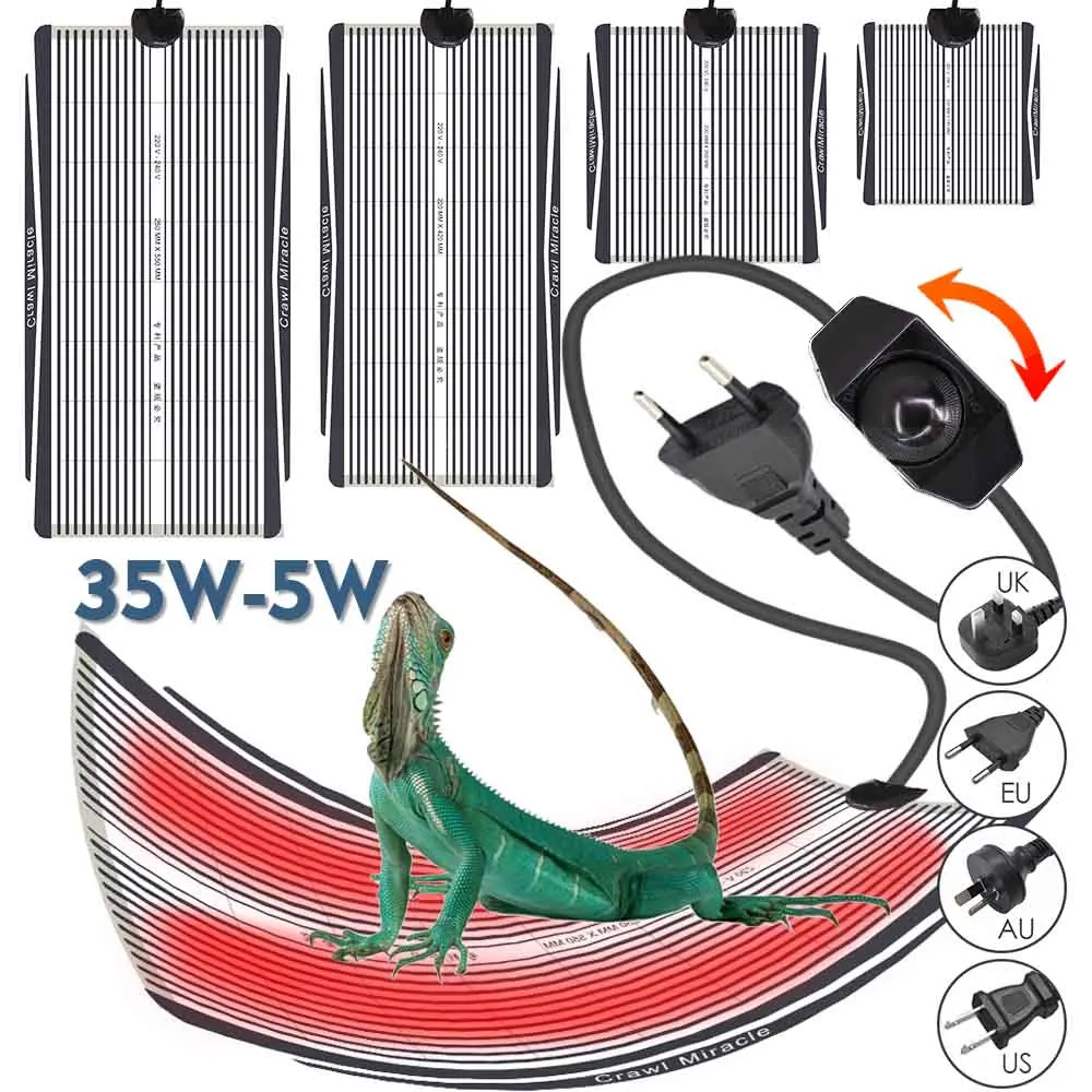 Plants Heating Pad Warmer Heat Mat Waterproof with Temperature Control for Indoor Garden Planting Reptile Terrarium 5/15/25/35W