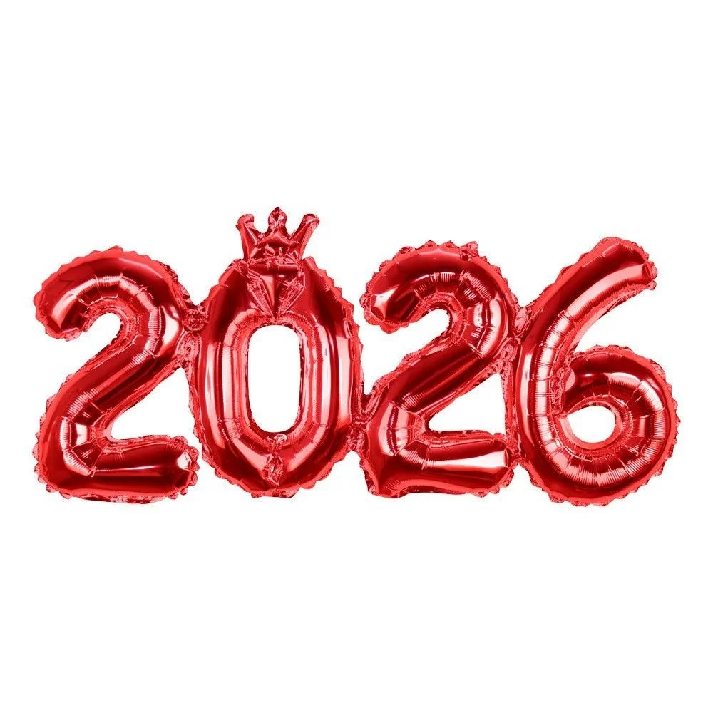 2026 Gouden Rode Kroon Folie Aantal Ballonnen voor 2026 Oudejaarsavond Feestdecoratie Benodigdheden 2025 Afstuderen Navidad Kerst Decor