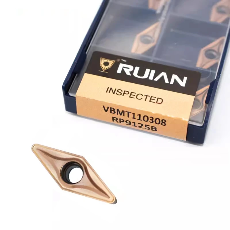 Токарные станки RUIAN VBMT VBMT110304 VBMT110308 VBMT160404 VBMT160408 RP9125B RC6125 RC6225, твердосплавные Токарные пластины, 10 шт.