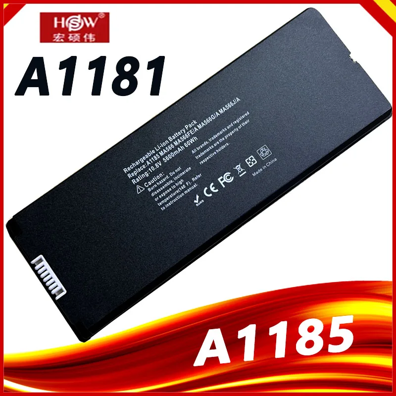 Nuova Batteria Nera Per Laptop Per Apple Macbook A1181 A1185 Ma561 Ma566