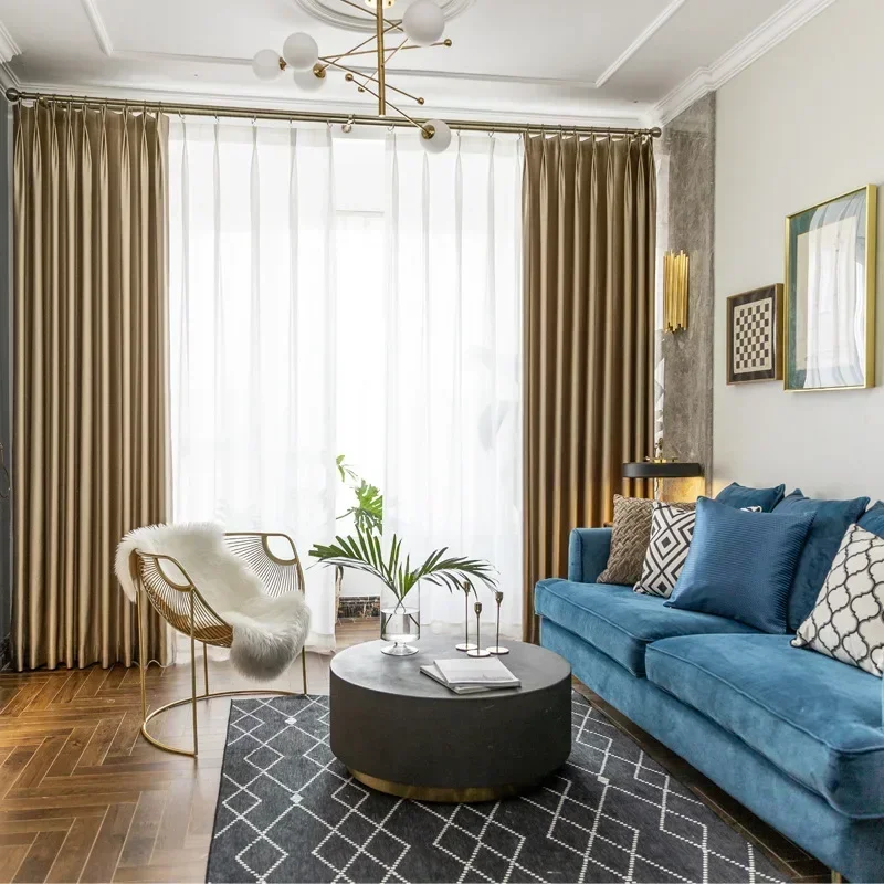 Nuove tende moderne e semplici ad alta ombreggiatura per tende in puro  cotone e lino di colore puro per soggiorno camera da letto - AliExpress