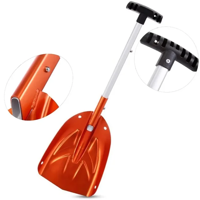 Detachable Telescopic Winter Snow Ice Shovel Portable Aluminium Alloy Collapsible Snow Shovel Outdoor Courtyard Cleaning Tool 3