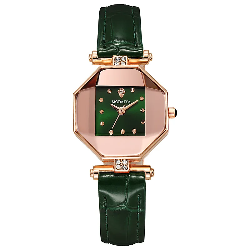 

Luxury Polygon Watch for Women Crystal Elegant Ladies Watches Quartz Leather Female Wristwatch Relogio Feminino Fashion Clock