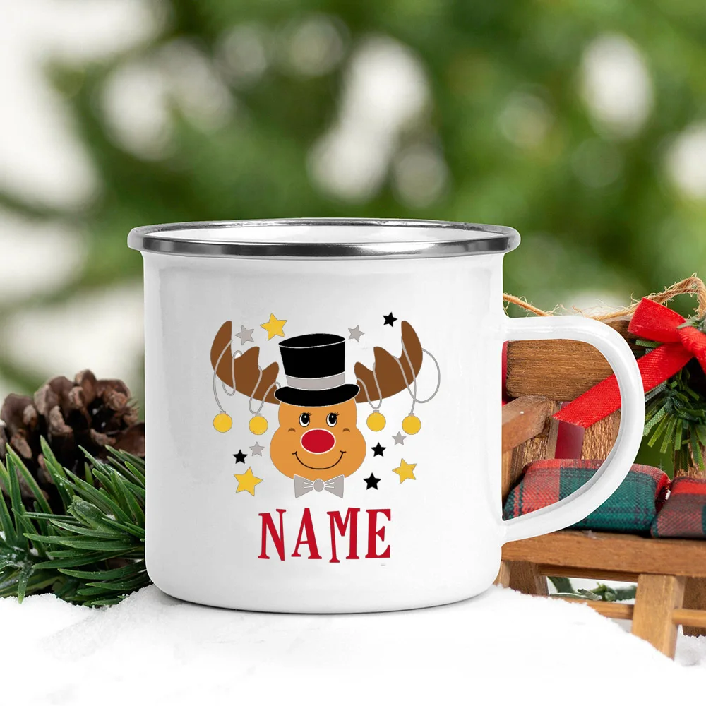 Tazza personalizzata per bambini con nome e motivo divertente orso tazza smaltata regali individuali idea regalo per bambini bambino ragazzo compleanno tazza di metallo smalto