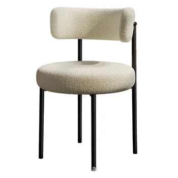 Nordic Minimalist Dining Chair Restaurant Contemporary Velvet Modern Upholstery Fabric Dining Chair Italian Backrest Chair