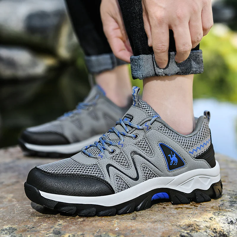 Hot sale Spring Men Hiking Shoes Outdoor Sneakers Non-slip Travel Climbing Sneakers Man Breathable Sports Trekking Shoes Men New