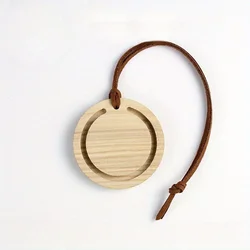 Elegant Handmade Round Wood Diffuser - Premium White Wax Wood and Black Walnut Aroma Accessory (White wax wood)